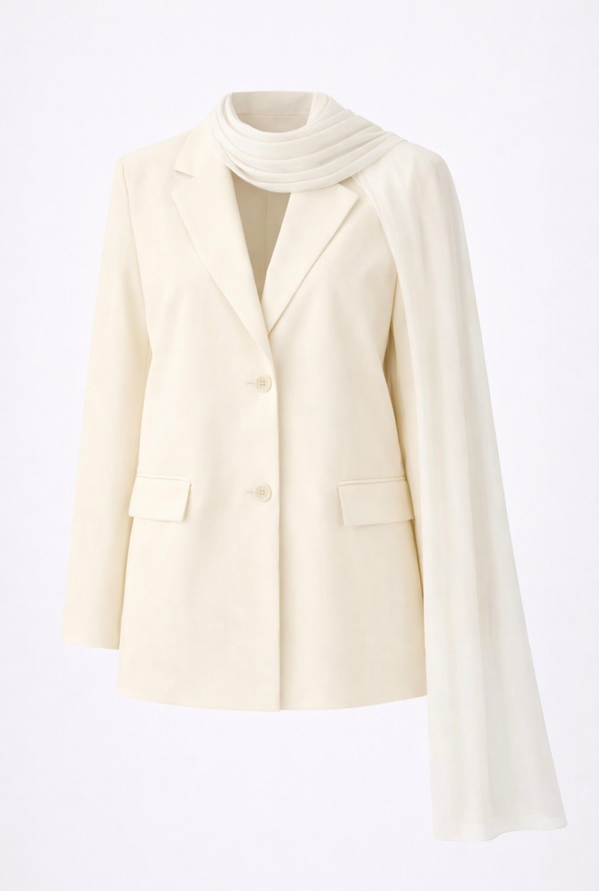 Sacre Scarf Blazer Jacket Ivory